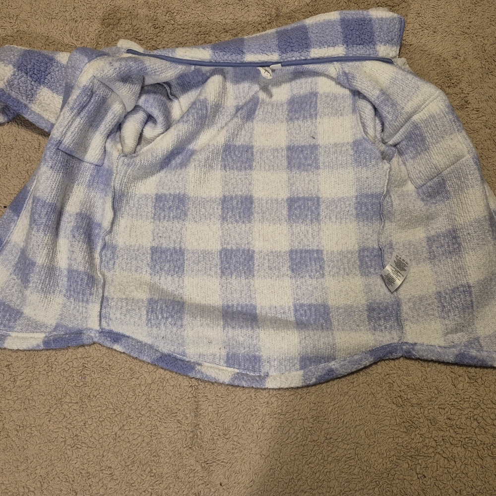 Girl's Roxy Plaid Sherpa Shirt Jacket M 8-10 LIKE NEW - Picture 8 of 13